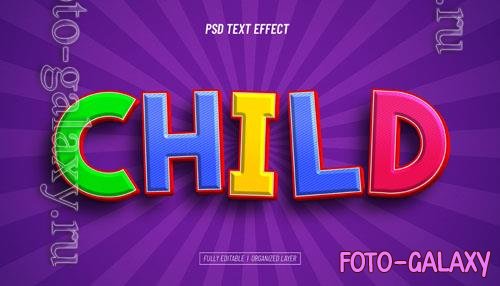 PSD children day editable text effect