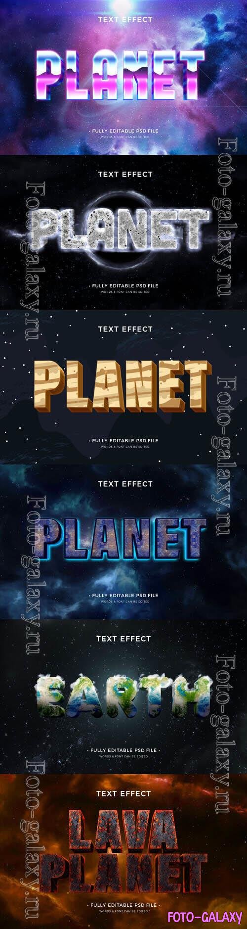 PSD planet text effect