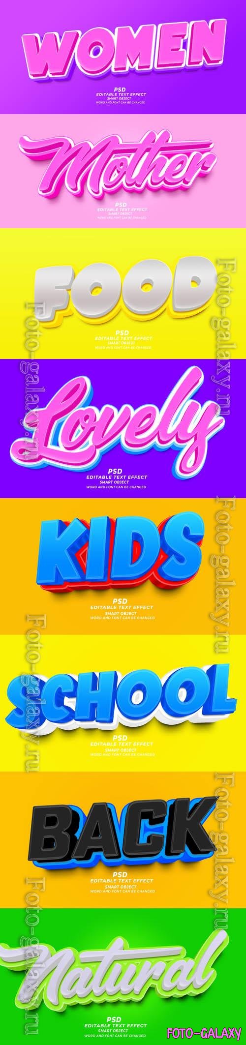 Psd style text effect editable set vol 454