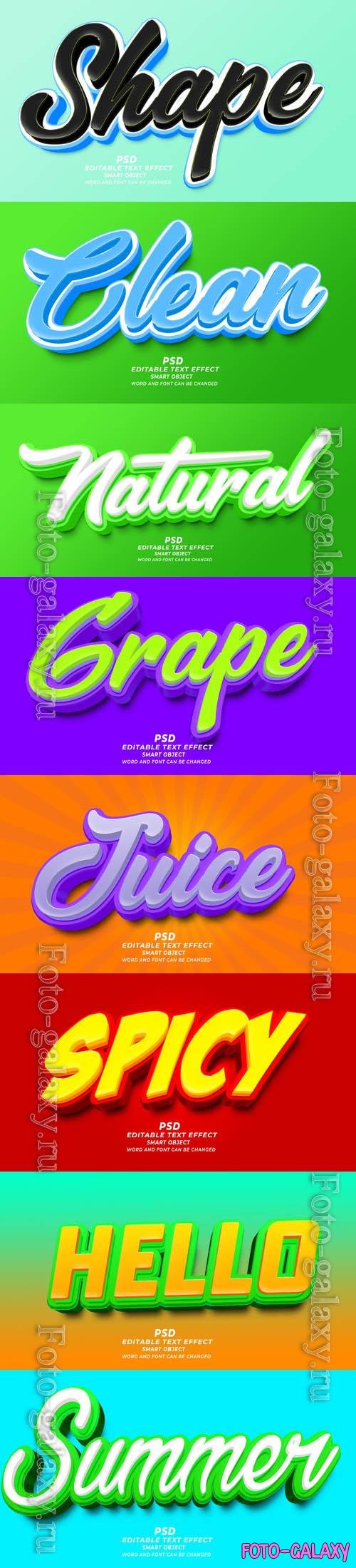 Psd style text effect editable set vol 450