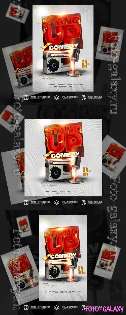 PSD stand up comedy poster template