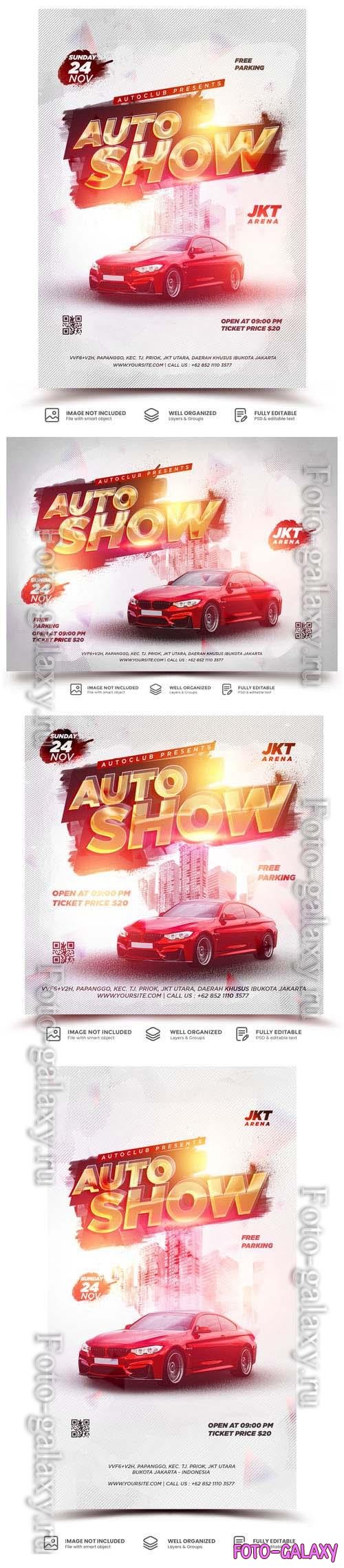 PSD modern ad car promotion banner flyer template