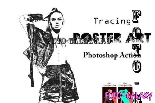 Tracing Poster Art Photoshop Action - 16534947