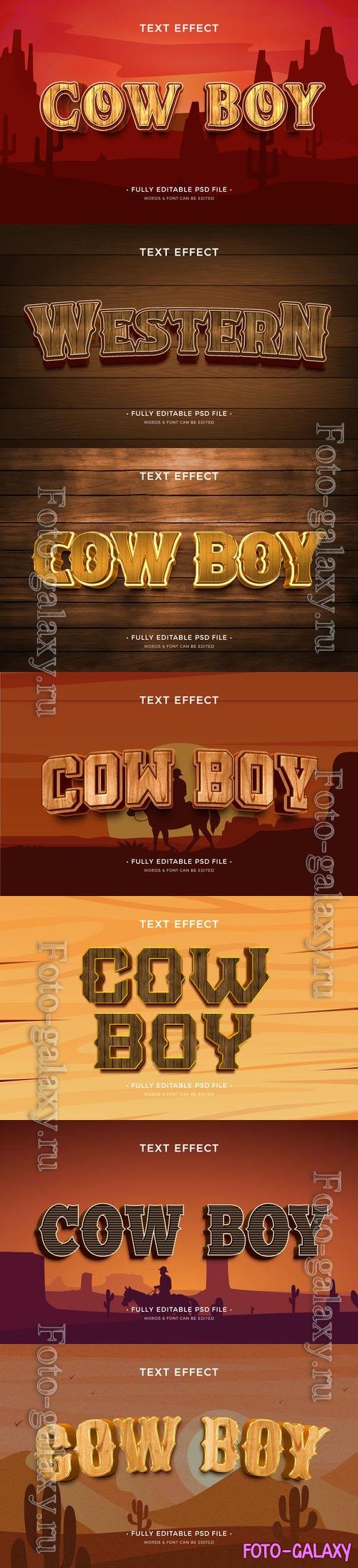 PSD cowboy text effect