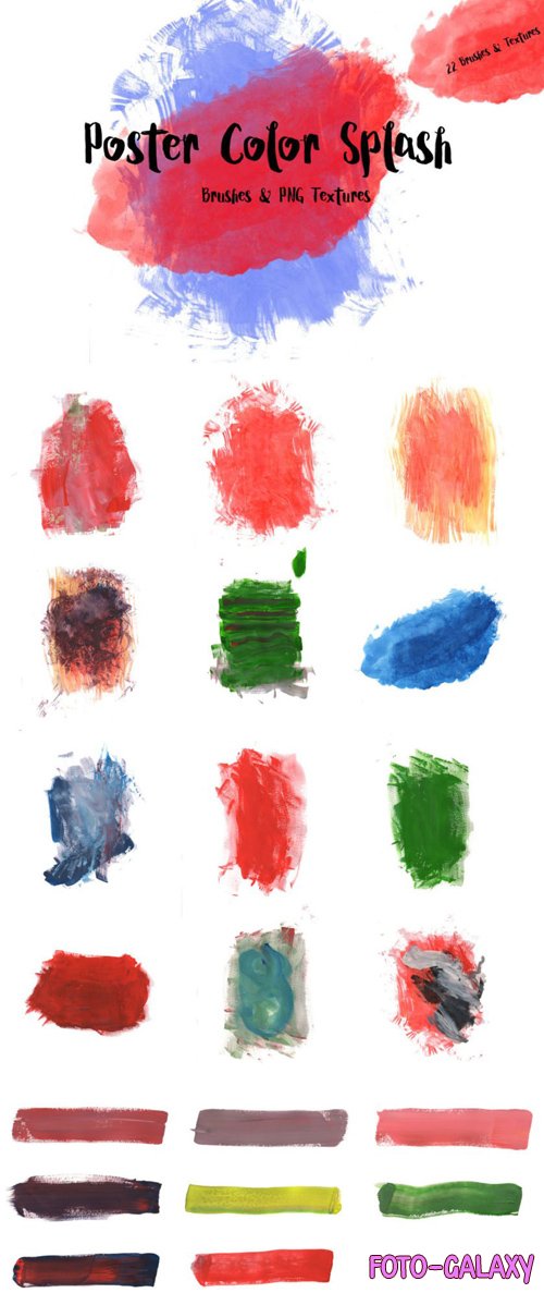 Color Splash Photoshop Brushes + PNG Textures