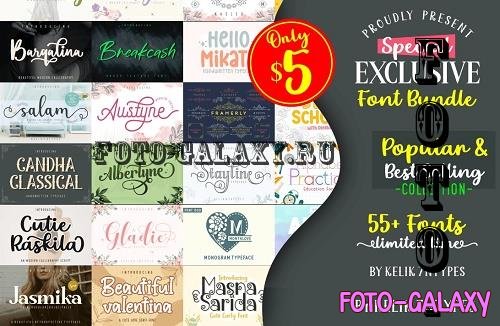 Special Exclusive Font Bundle - 59 Premium Fonts