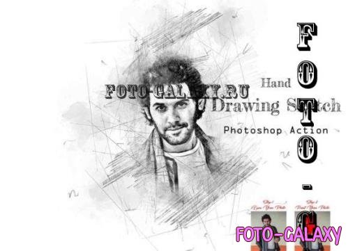 Hand Drawing Sketch Photoshop Action - 17631970