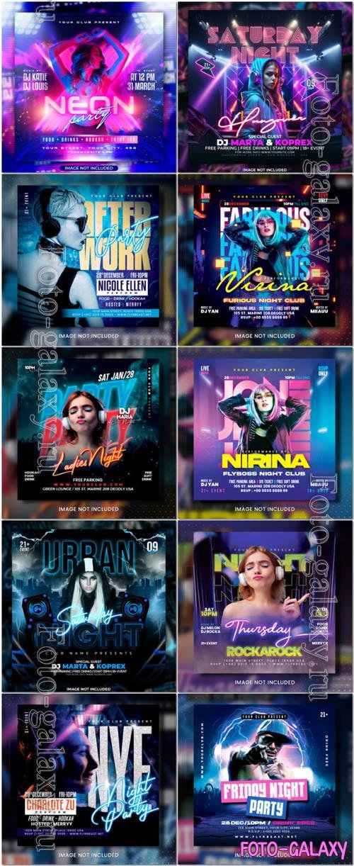 Flyer social media post, psd banner set vol 366