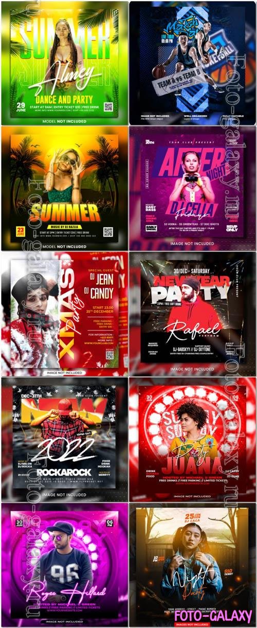 Flyer social media post, psd banner set vol 362