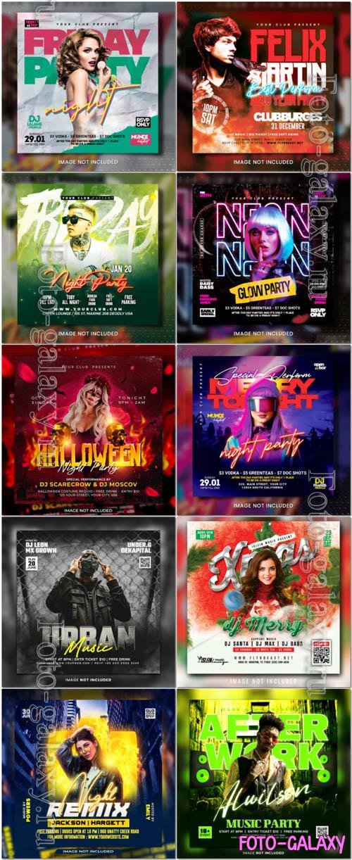 Flyer social media post, psd banner set vol 359