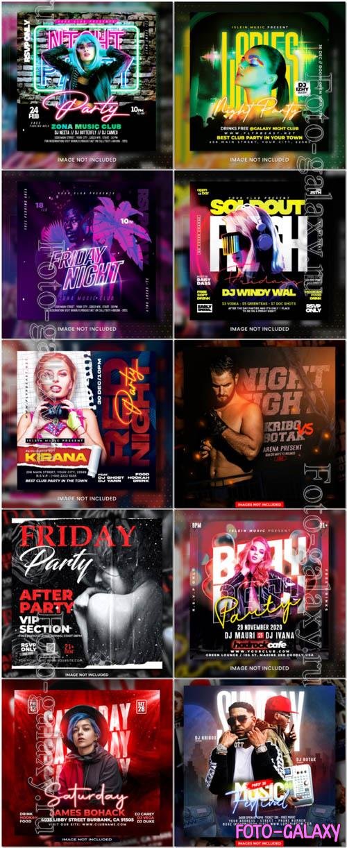 Flyer social media post, psd banner set vol 356