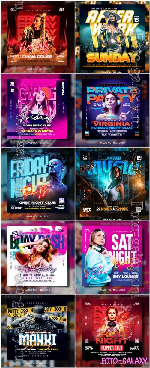 Flyer social media post, psd banner set vol 355