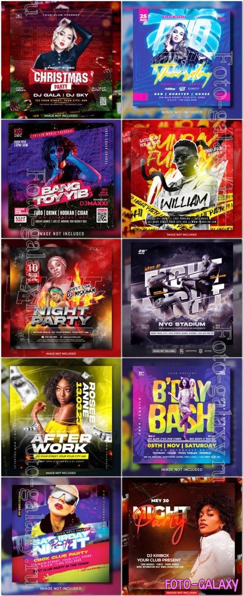 Flyer social media post, psd banner set vol 352