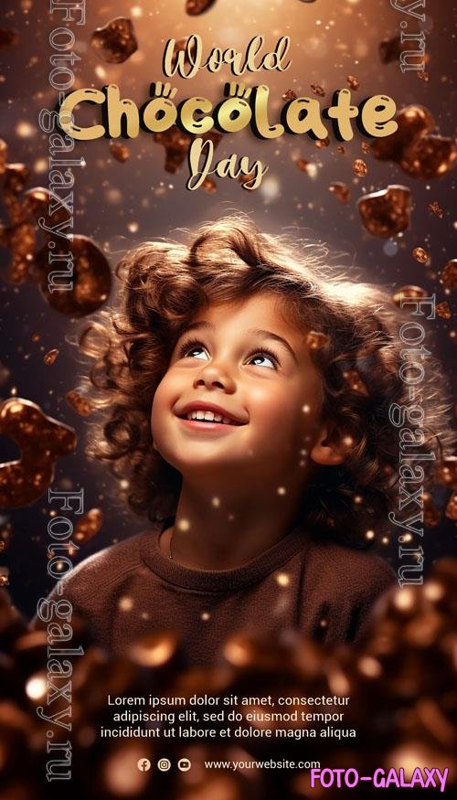 World chocolate day poster psd