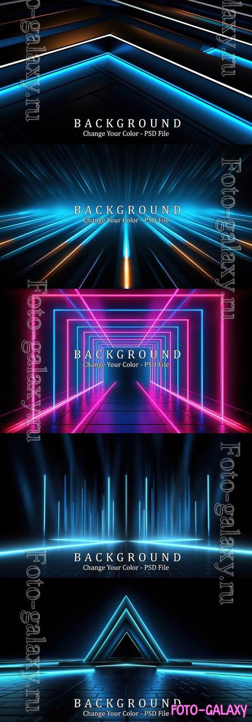 PSD dark background with lines and spotlights