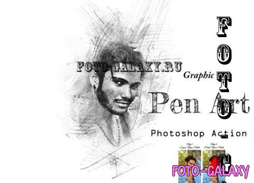 Graphic Pen Art Photoshop Action - 17685675