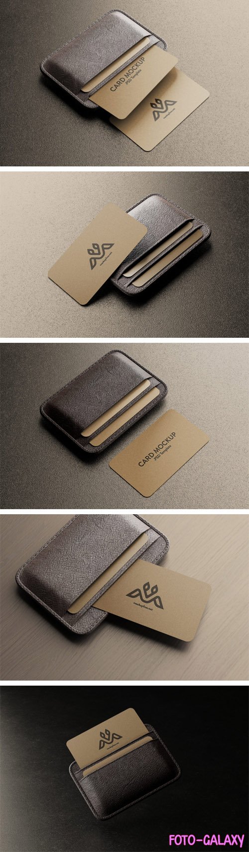 Business Cards with Leather Holder PSD Mockups Templates