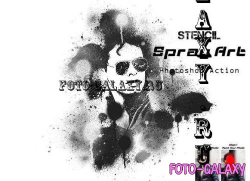 Stencil Spray Art Photoshop Action - 21331718