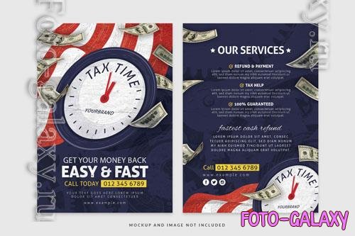 Tax time flyer american theme template in psd