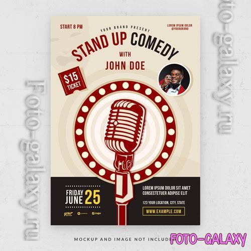 Stand up comedy night flyer template in psd