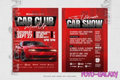 Red car club flyer template in psd