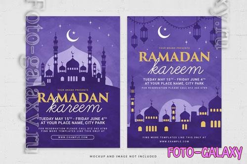 Purple theme ramadan nights flyer template in psd
