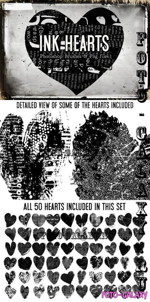 Ink Hearts Photoshop Brushes and Png's