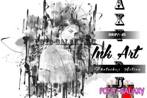 Dripping Ink Art Photoshop Action - 24237831