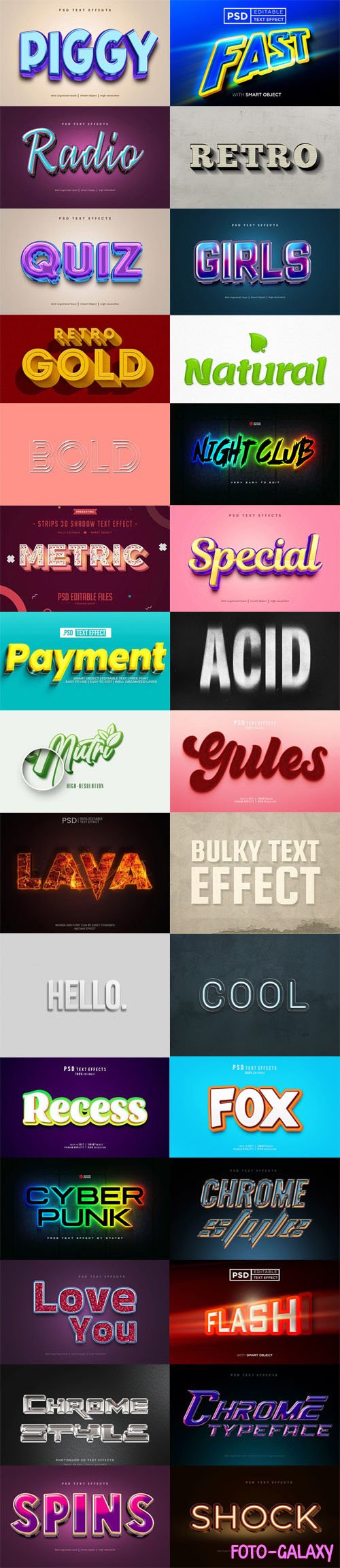 Creative Editable 3D Text Effects Collection for Photoshop