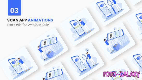 Videohive - Scan App Animations - Flat Concept 46232807 