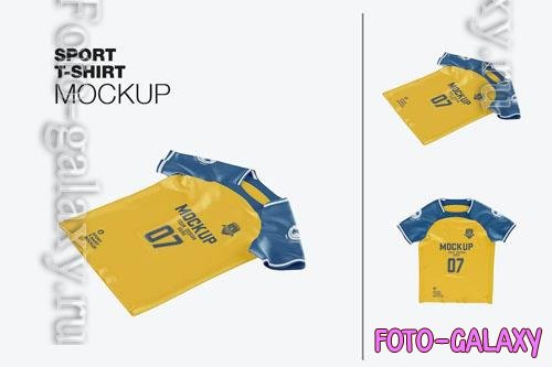 Set Flat Soccer Mens Sports T-shirt Mockup - SXPU76W