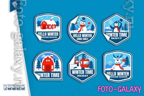 Winter Badge Sticker Object