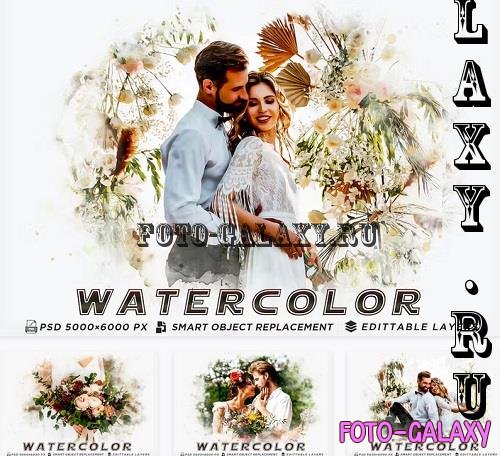 Watercolor Wedding Photo Effects PSD - 7WYUA6Y