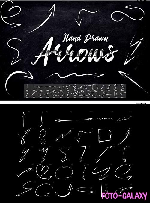 30 Hand Drawn Arrows Photoshop Brushes - BR9GYDE
