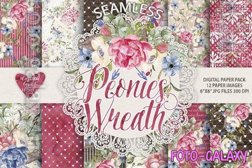 Watercolor Peonies digital papers