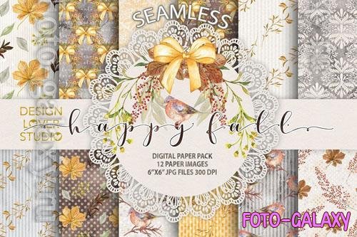 Watercolor Happy Fall digital papers