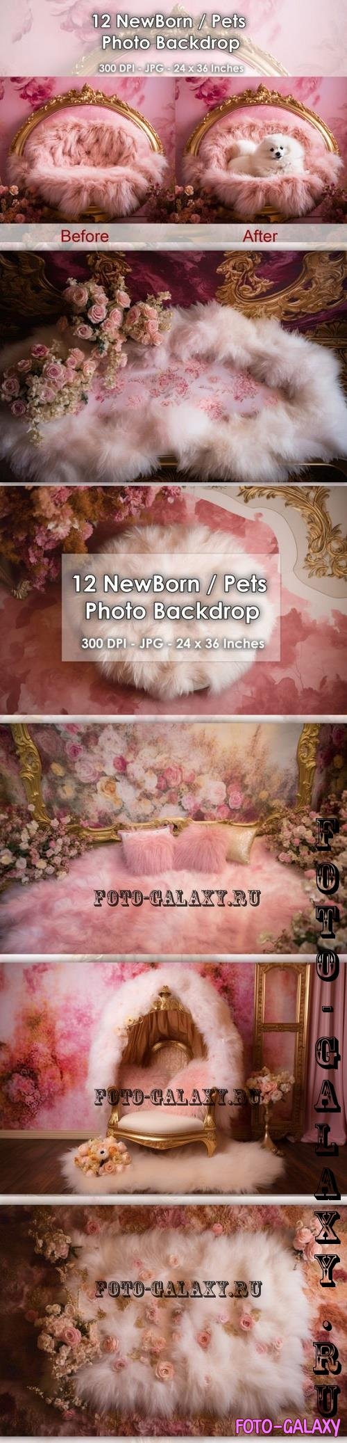 12 Newborn / Pets Beautiful Backdrop JPG