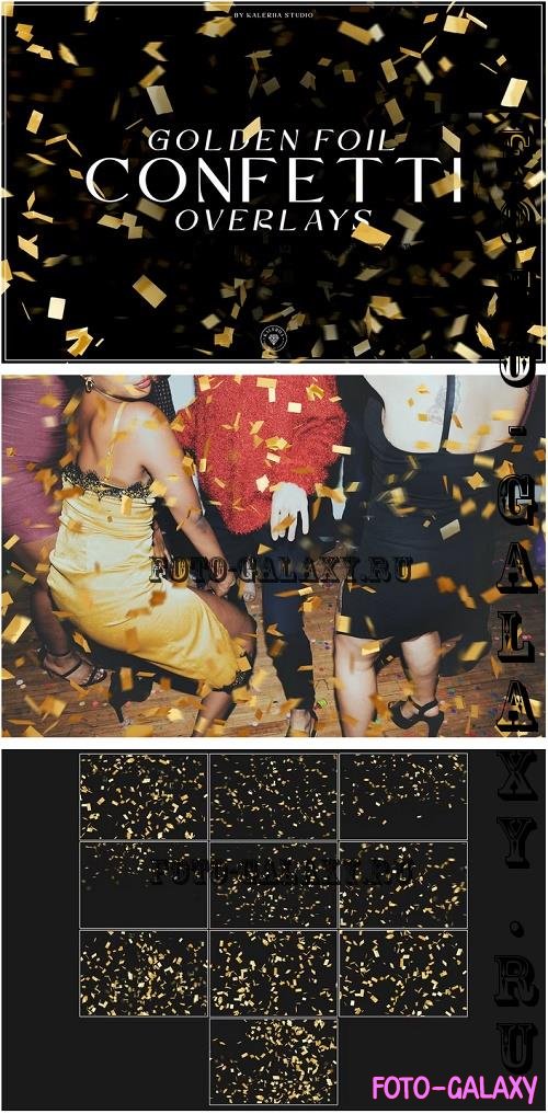 Golden Foil Confetti Overlays - ZVFMRJL