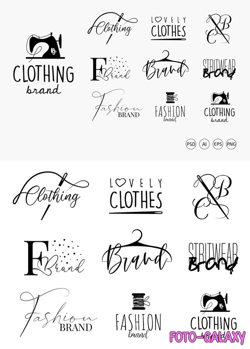 Fashion Brand Logos Vector Templates + PSD