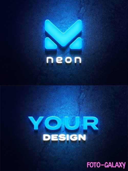 Neon Logo PSD Mockup Template 2