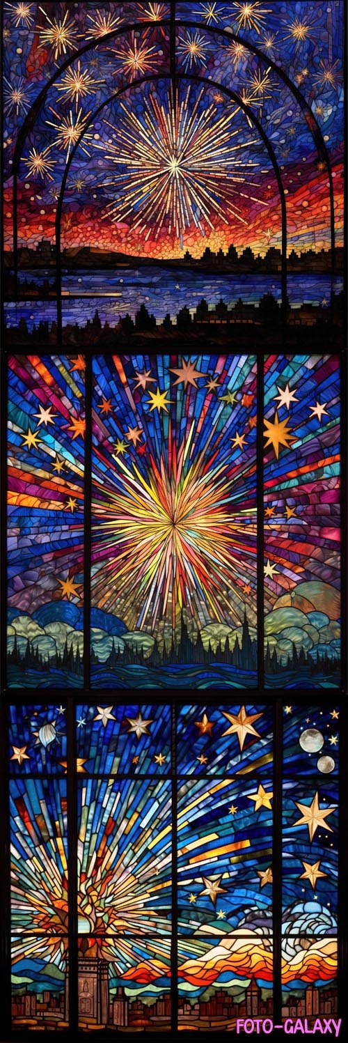 Speckled Glass Fireworks Backgrounds