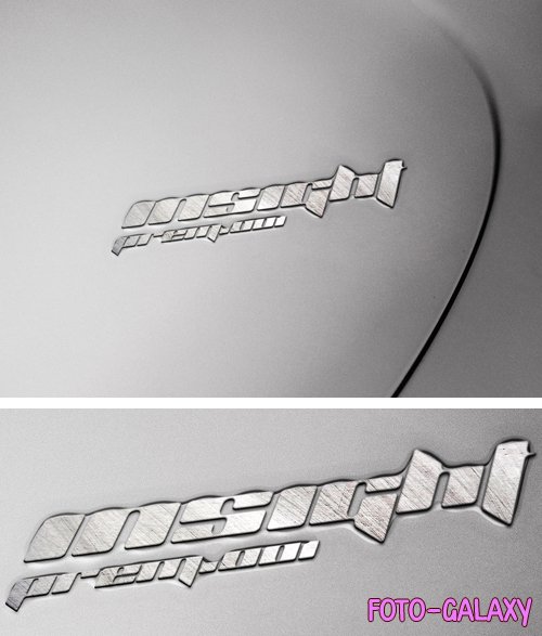 Logo Engraved in Metal - PSD Mockup Template