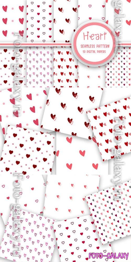 Heart Seamless Pattern Digital Papers