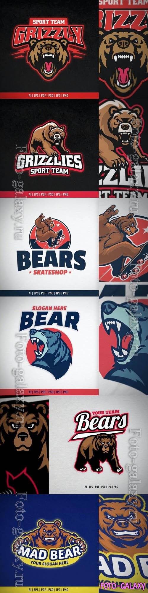 Grizzly Bear Head for Sport and Esport Logo