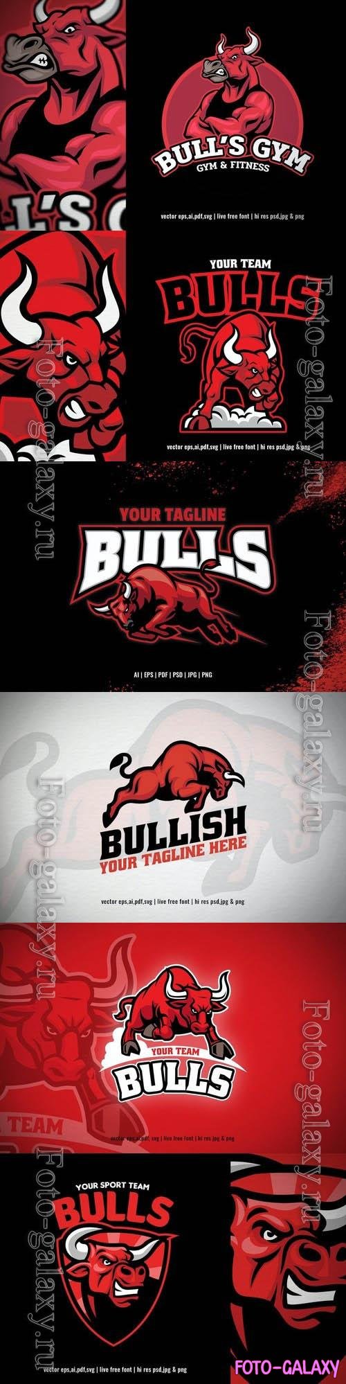 Angry Bull Ramming Sport And Esport Logo