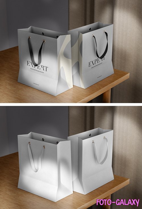 Cardboard Shopping Bags PSD Mockups Templates