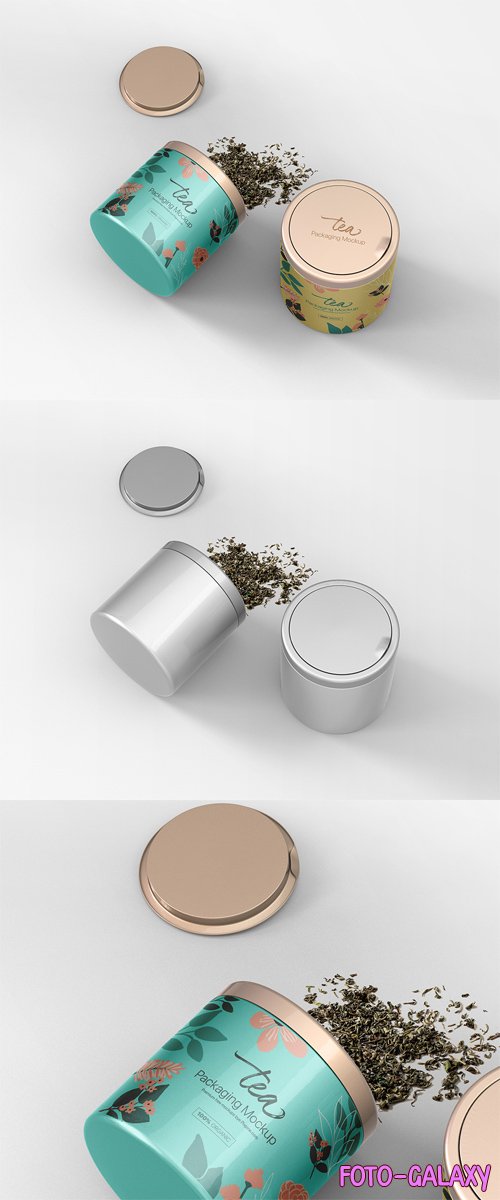 Realistic Tea Packaging PSD Mockup Template