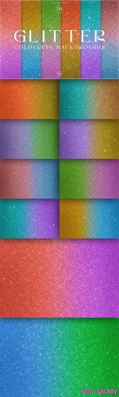 Colourful Gradient Glitter Backgrounds