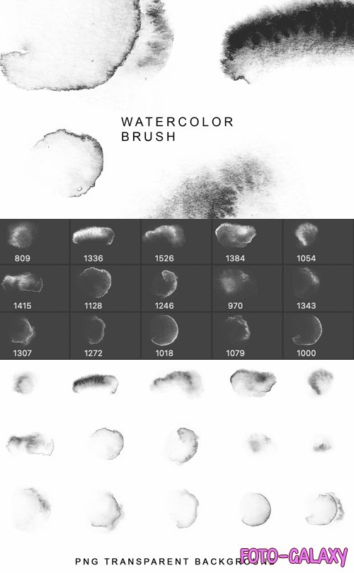 Watercolor Stamps Brushes for Photoshop