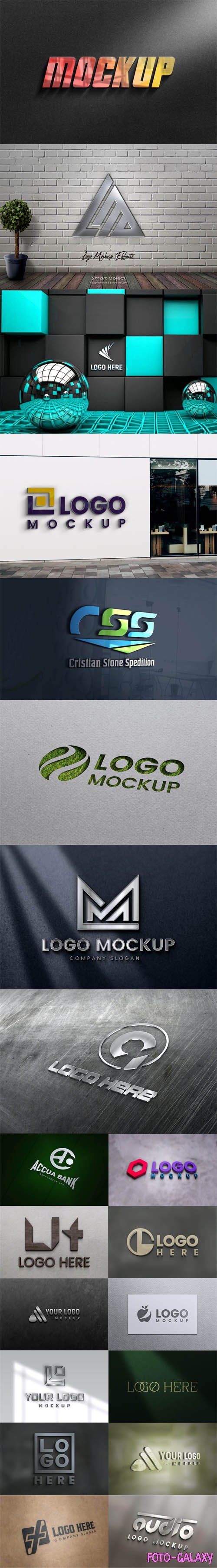 Photorealistic 3D Logo PSD Mockups Templates Pack